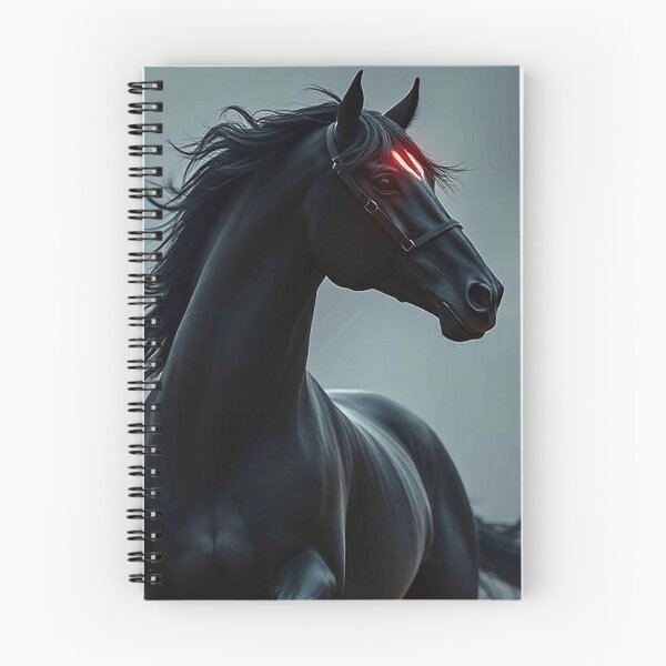 Item preview, Black Horse with Glowing Red Eyes – Mystical Dark Stallion designed and sold by MFMart.