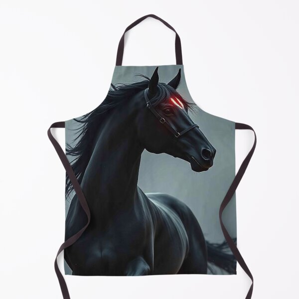 Item preview, Black Horse with Glowing Red Eyes – Mystical Dark Stallion designed and sold by MFMart.