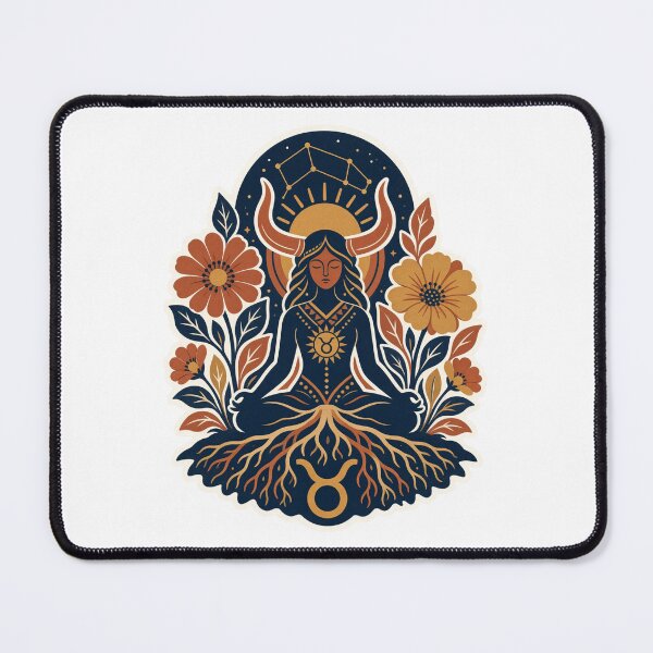 Item preview, Taurus Zodiac Meditation Goddess Boho Earth Sign Design designed and sold by Cary-s.