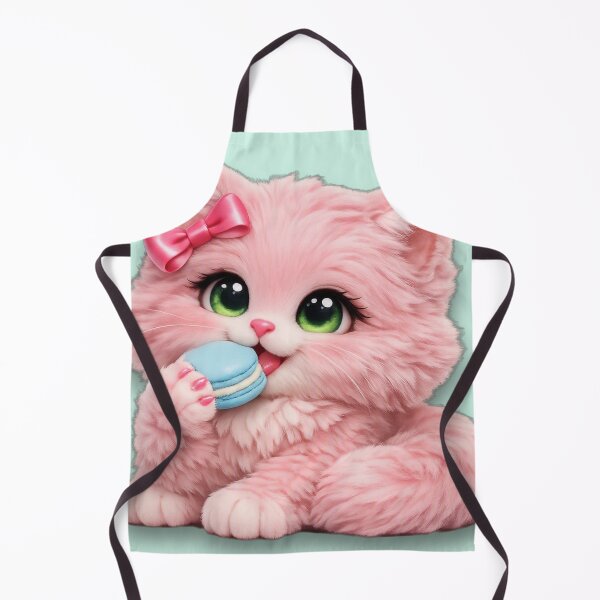 Item preview, Mimi Mew Eating a Delicious Macaron – Cute Kawaii Pink Cat Sweet Treat designed and sold by Lalala cute.