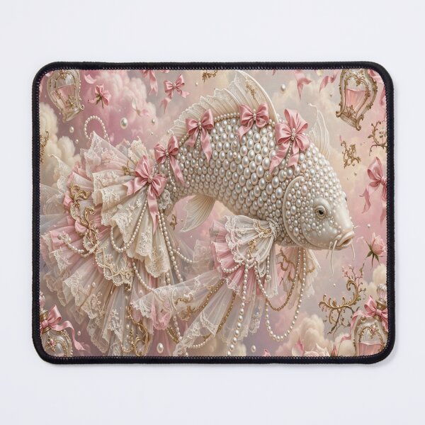 Item preview, Pearl Coquette Koi - Rococo Bow Fish designed and sold by PrettyCrypt.