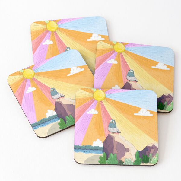 Item preview, Pigeon on a rock at the beach.  designed and sold by BluluStudio.