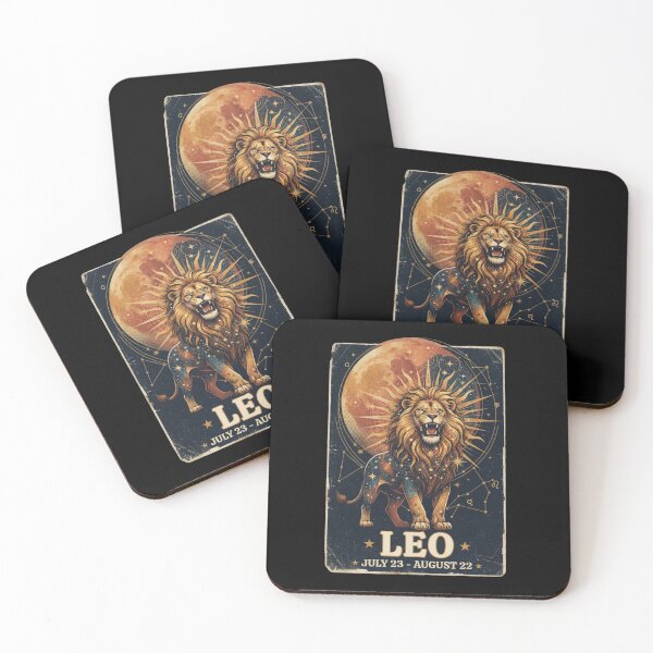 Item preview, Leo Zodiac Vintage Poster Roaring Leo Blood Moon Design | Astrology Star Sign T-Shirt & Sticker designed and sold by Cary-s.