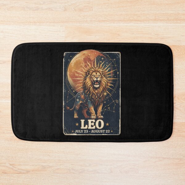 Aperçu de l'œuvre Leo Zodiac Vintage Poster Roaring Lion Blood Moon Design | Astrology Star Sign T-Shirt & Sticker créée et vendue par Cary-s.