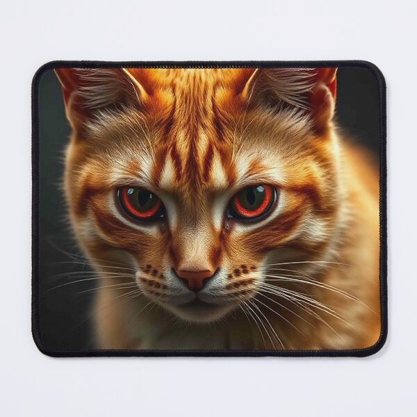 Item preview, Orange Tabby Cat with Glowing Red Eyes – Mystical Dark Feline designed and sold by MFMart.