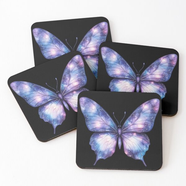 Aperçu de l'œuvre Papillon galactique sur fond bleu profond créée et vendue par Fillthegoat.