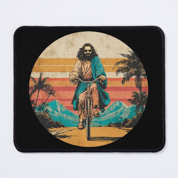 Item preview, Jesus Riding a Bicycle Retro Christian Vintage Cycling designed and sold by D-Oles-Mercher.