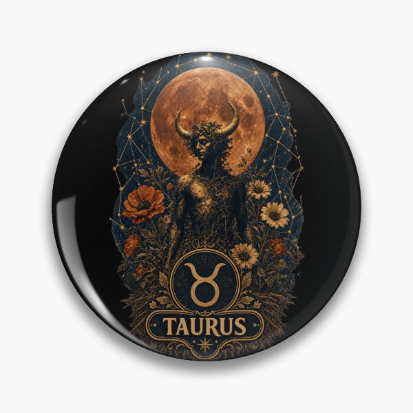 Item preview, Taurus Zodiac Dark Fantasy Portrait Blood Moon Design | Mystical Bull Astrology T-Shirt & Sticker designed and sold by Cary-s.