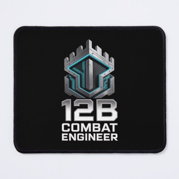Item preview, 12B Combat Engineer — Futuristic Battlement Shield Emblem U.S. Army MOS Military Graphic designed and sold by GFamilyC.
