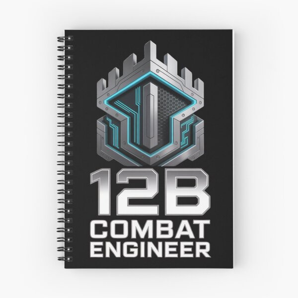 Item preview, 12B Combat Engineer — Futuristic Battlement Shield Emblem U.S. Army MOS Military Graphic designed and sold by GFamilyC.
