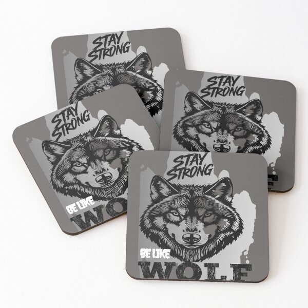 Item preview, Stay Strong Digital Wolf Art Gray designed and sold by GoGreenlove.