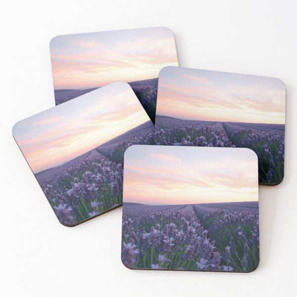 Item preview, Purple Bloom Field Sunset Landscape designed and sold by IntelliMindDesigns.