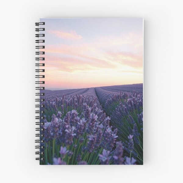 Item preview, Purple Bloom Field Sunset Landscape designed and sold by IntelliMindDesigns.