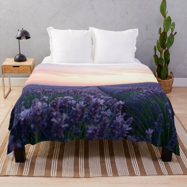 Item preview, Purple Bloom Field Sunset Landscape designed and sold by IntelliMindDesigns.