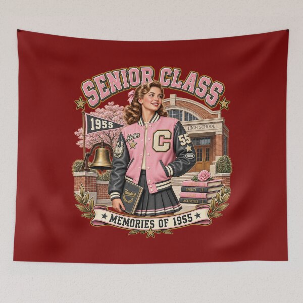 Item preview, Vintage 1955 Senior Class Memories Art designed and sold by Normandy Road Heritage™ - Vintage Garage Art.