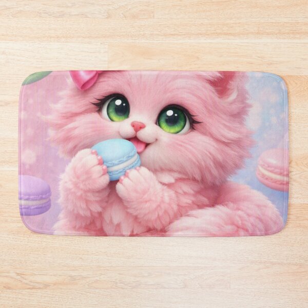 Item preview, Mimi Mew Eating a Delicious Macaron – Cute macarons designed and sold by Lalala cute.