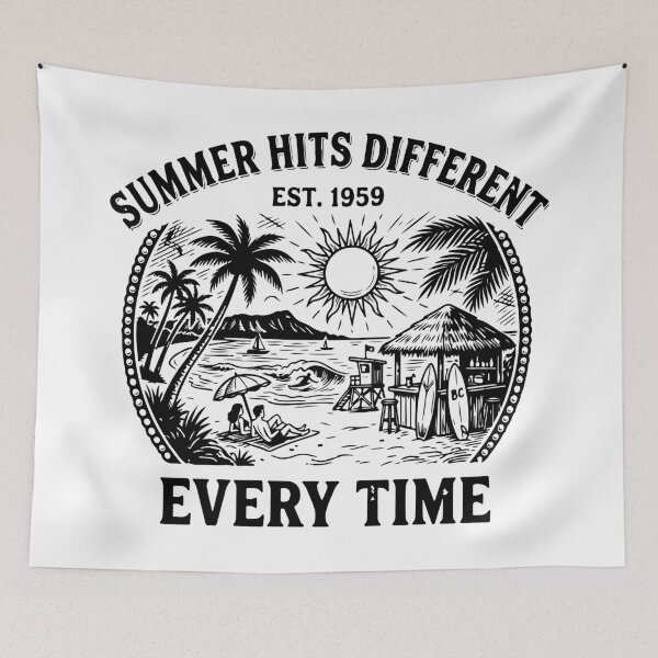Item preview, Summer Hits Different Every Time Vintage Surf designed and sold by Brexmore3.