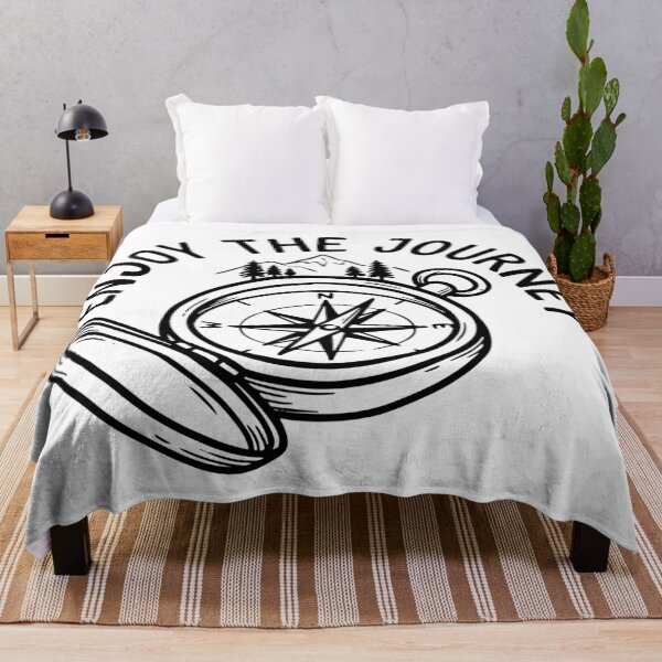 Item preview, Enjoy The Journey Vintage Compass and Mountains Line Art designed and sold by ilyasartist.