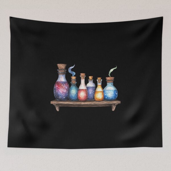 Item preview, Colorful Magic Potions on Shelf designed and sold by Fillthegoat.