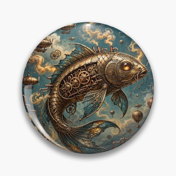 Item preview, Clockwork Steampunk Koi - Brass Mechanical Fish designed and sold by PrettyCrypt.