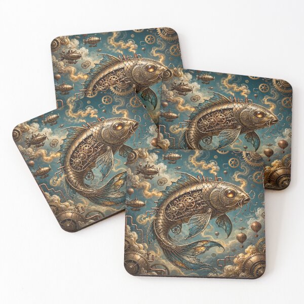 Item preview, Clockwork Steampunk Koi - Brass Mechanical Fish designed and sold by PrettyCrypt.