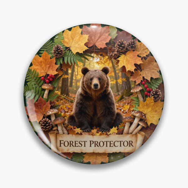 Item preview, Forest Protector Bear Mandala - Woodland Nature Wreath Art designed and sold by GoGreenlove.