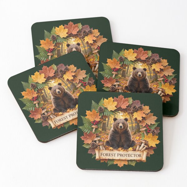 Item preview, Forest Protector Bear Mandala - Woodland Nature Wreath Art designed and sold by GoGreenlove.