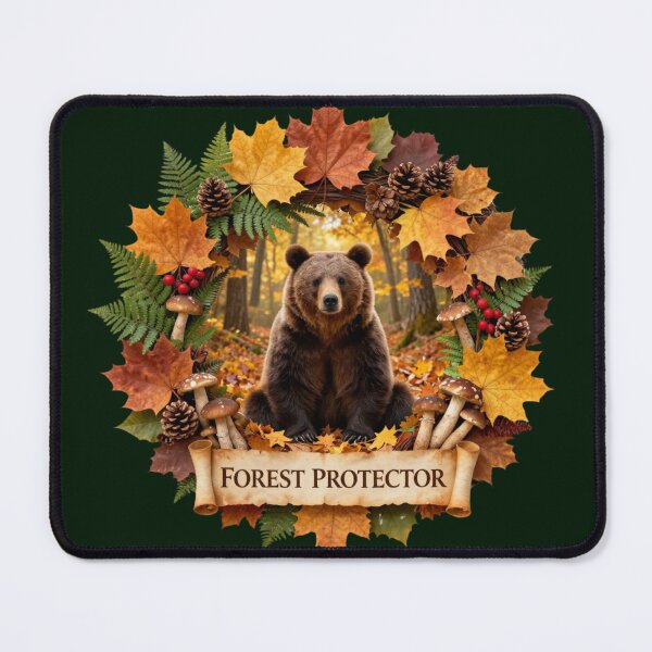 Item preview, Forest Protector Bear Mandala - Woodland Nature Wreath Art designed and sold by GoGreenlove.