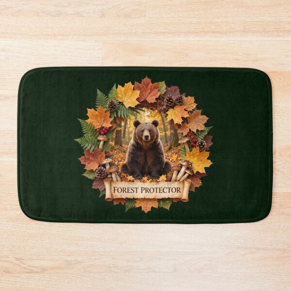 Item preview, Forest Protector Bear Mandala - Woodland Nature Wreath Art designed and sold by GoGreenlove.