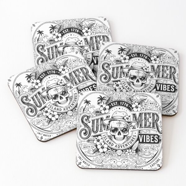 Item preview, Summer Vibes Island Adventures Skull designed and sold by Brexmore3.