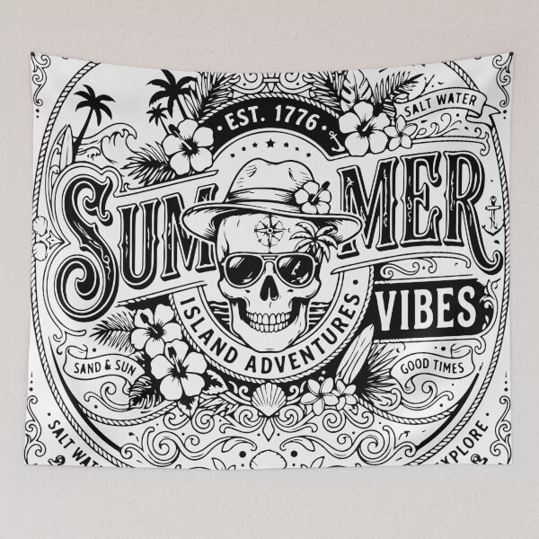 Item preview, Summer Vibes Island Adventures Skull designed and sold by Brexmore3.