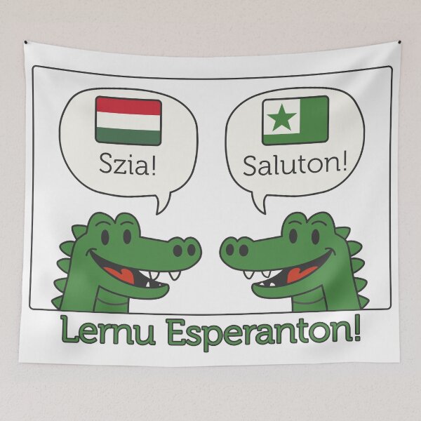 Item preview, Szia & Saluton! Hungary to Esperanto - Ne Krokodilu! designed and sold by Du Krokodiloj.