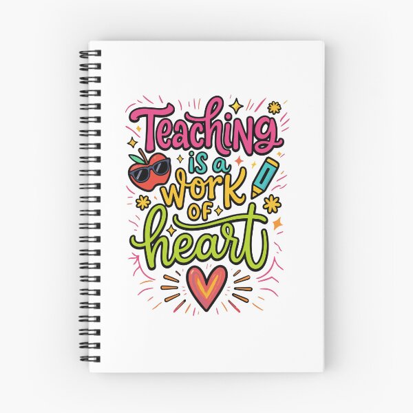 Item preview, Teaching is a Work of Heart – Cute Colorful Teacher Quote Design with Apple & Pencil designed and sold by SaltCreatives.