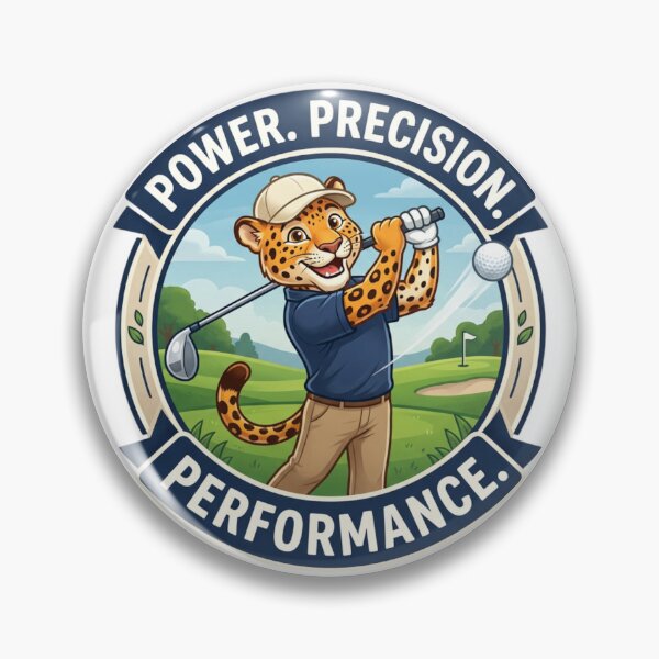 Item preview, 'Power. Precision. Performance.' Leopard Playing Golf designed and sold by TriStudio.