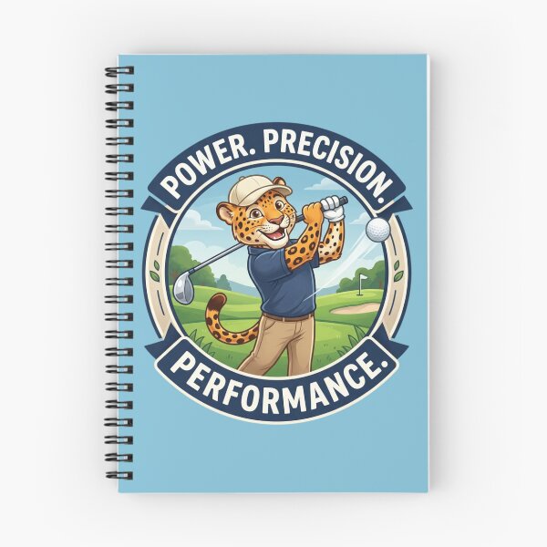 Item preview, 'Power. Precision. Performance.' Leopard Playing Golf designed and sold by TriStudio.