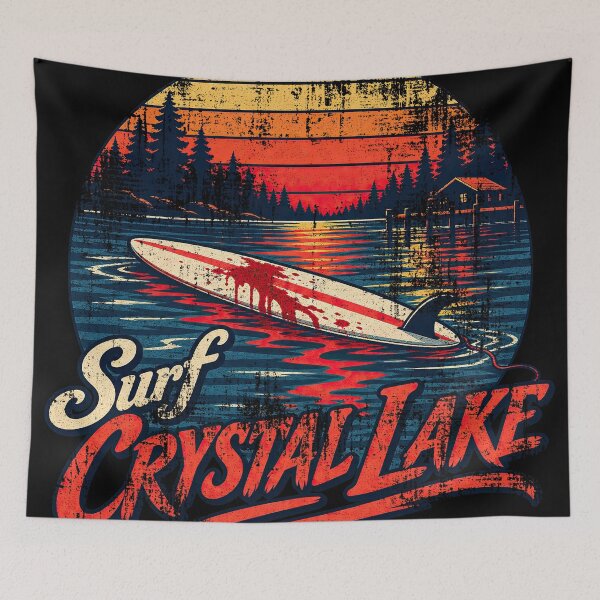 Item preview, Surf Crystal Lake – Retro Slasher Surf designed and sold by obstinator.