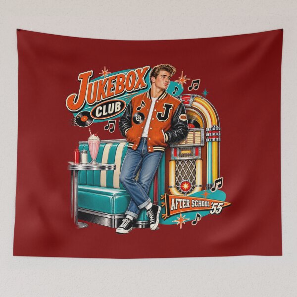Item preview, Vintage 1955 Jukebox Club Diner Spirit designed and sold by Normandy Road Heritage™ - Vintage Garage Art.