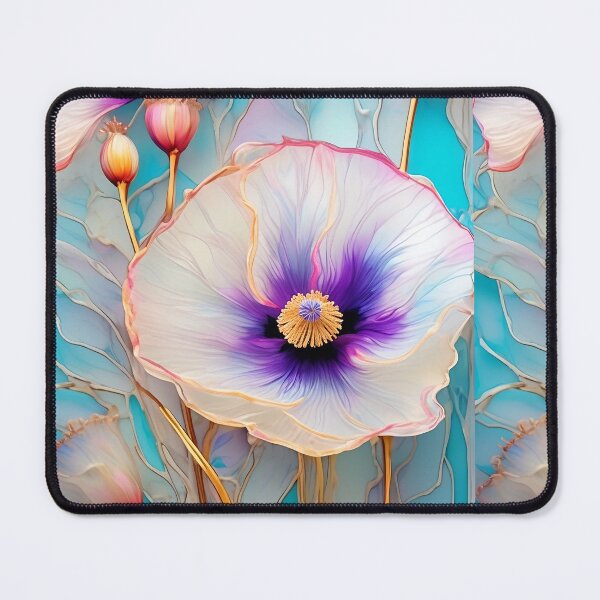 Item preview, BLUE POPPY V005 Purple Amethyst Sapphire Stained Glass Art Print Party Decoration~Baby/Bridal/Wedding/Birthday Gift Favor designed and sold by Spinning Plates 360.
