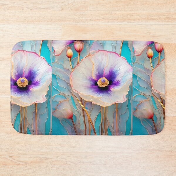 Item preview, BLUE POPPY V005 Purple Amethyst Sapphire Stained Glass Art Print Party Decoration~Baby/Bridal/Wedding/Birthday Gift Favor designed and sold by Spinning Plates 360.