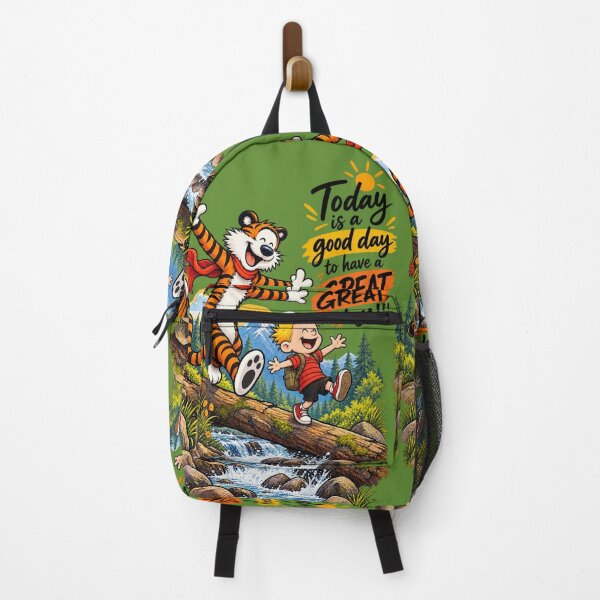 Item preview, Positive Adventure Illustration - Boy and Tiger Crossing a Log designed and sold by BLUESKY11a.