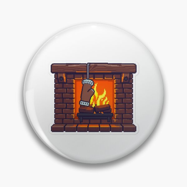 Item preview, Pixel Fireplace with Drying Mittens designed and sold by One More Run.