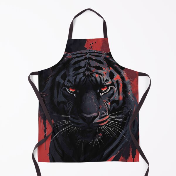 Item preview, Black Tiger with Glowing Red Eyes – Intense Dark Predator designed and sold by MFMart.
