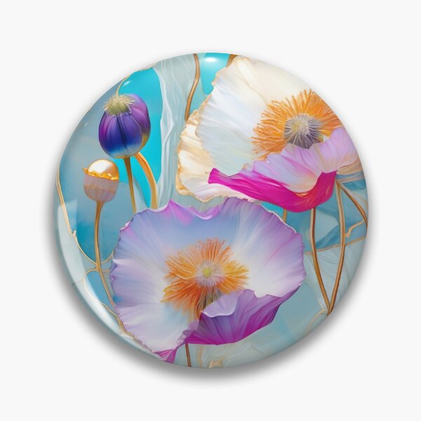 Item preview, BLUE POPPY V006 Purple Amethyst Sapphire Stained Glass Art Print Party Decoration~Baby/Bridal/Wedding/Birthday Gift Favor designed and sold by Spinning Plates 360.