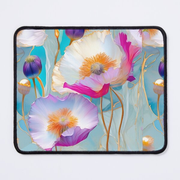 Item preview, BLUE POPPY V006 Purple Amethyst Sapphire Stained Glass Art Print Party Decoration~Baby/Bridal/Wedding/Birthday Gift Favor designed and sold by Spinning Plates 360.