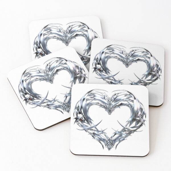 Item preview, Cyber Y2K Chrome Heart - Liquid Metal  designed and sold by StyleOnDemandWaren.