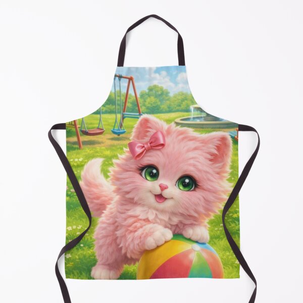 Item preview, Mimi Mew Playing with a Ball in the Park – Cute Kawaii Pink Cat designed and sold by Lalala cute.