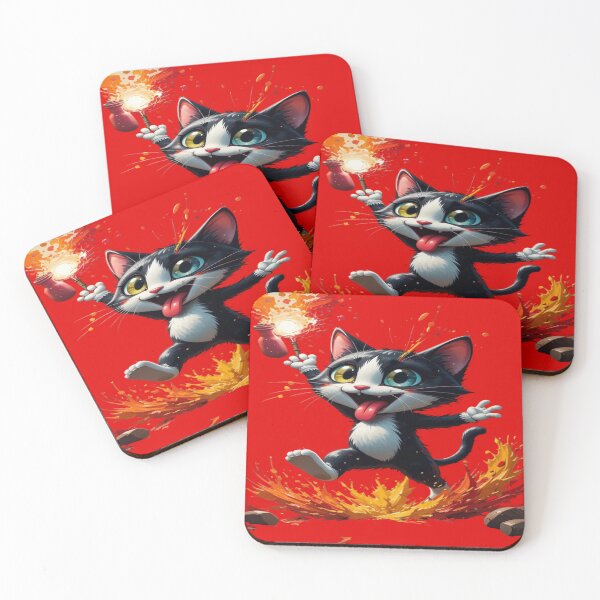 Item preview, The Colorful Chaos King, Mischievous Street Art Cat - Animated Illustration with Paint Spray and Colorful Splashes designed and sold by RAYBIL.