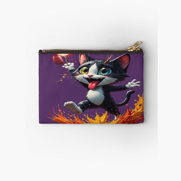Item preview, The Colorful Chaos King, Mischievous Street Art Cat - Animated Illustration with Paint Spray and Colorful Splashes designed and sold by RAYBIL.
