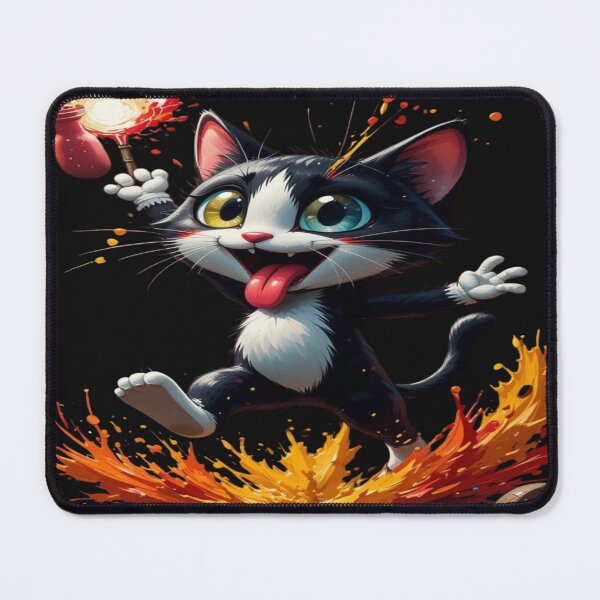 Item preview, The Colorful Chaos King, Mischievous Street Art Cat - Animated Illustration with Paint Spray and Colorful Splashes designed and sold by RAYBIL.
