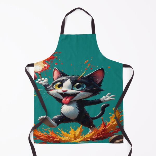 Item preview, The Colorful Chaos King, Mischievous Street Art Cat - Animated Illustration with Paint Spray and Colorful Splashes designed and sold by RAYBIL.